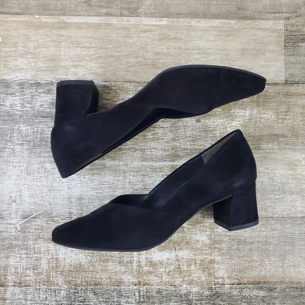 Paul Green Rendi Womens Pumps Sz 6 (UK 3.5) Block Heel Pointed Toe‎ Black